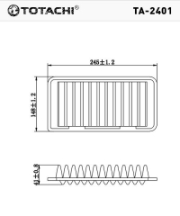 Воздушный фильтр TOTACHI TA-2401 A-964 1378083G00 C25006 Воздушный фильтр TOTACHI TA-2401 A-964 1378083G00 C25006