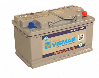VISMAR PREMIUM 6СТ-88L (R+)-(0) 740А 315x175x175 Батарея аккумуляторная 12 В обр.п. VISMAR PREMIUM 6СТ-88L (R+)-(0) 740А 315x175x175 Батарея аккумуляторная 12 В обр.п.