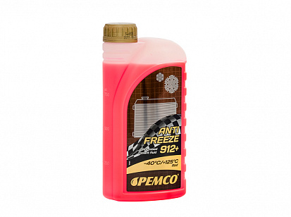 PEMCO Antifreeze 912+ (-40) антифриз красный, канистра 1л PEMCO Antifreeze 912+ (-40) антифриз красный, канистра 1л