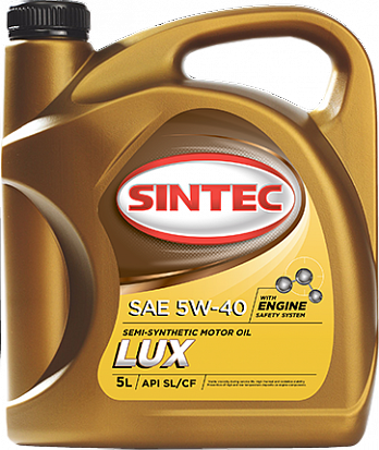SINTEC Люкс SAE 5W-40 API SL/CF  масло моторное, п/синт., канистра 5л