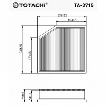 Воздушный фильтр TOTACHI TA-3715 A-1022 17801-31170