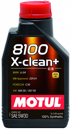 MOTUL 8100 X-clean+ 5W-30 масло моторное, кан.1л