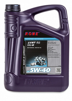 ROWE HIGHTEC SYNT RS SAE 5W-40 HC-D, масло моторное  (5 л.)