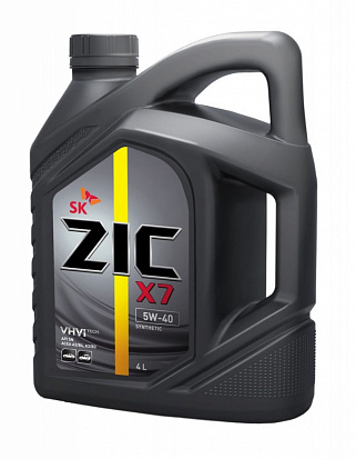 ZIC Х7 5W-40  масло моторное, синт., канистра 4л