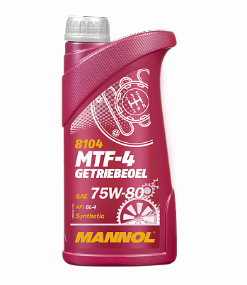 MANNOL MTF-4 GETRIEBEOEL 75W-80 GL-4 масло трансмиссионное, синт., канистра 1л