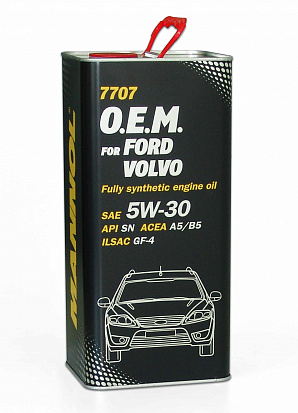MANNOL O.E.M. FORD, VOLVO 5w30 масло моторное, синт., металл. канистра 5л
