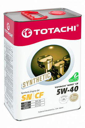 TOTACHI NIRO LV Synthetic SP/SN/CF  Масло моторное синт. 5W-40 канистра 4л