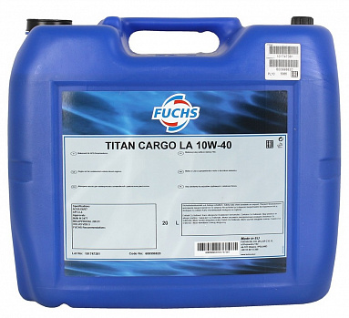 FUCHS TITAN CARGO LA 10W-40 масло моторное для дизельных двигателей, канистра 20 л