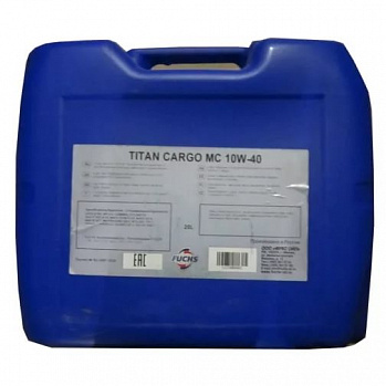 FUCHS TITAN CARGO MC 10W-40 масло моторное для дизельных двигателей, канистра 20 л