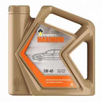 РОСНЕФТЬ Maximum 5W-40 (РНПК) SG/CD моторное масло п/синт., канистра 4 л