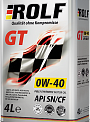 ROLF GT SAE 0W-40 API SN/CF масло моторное, синт., канистра 4л