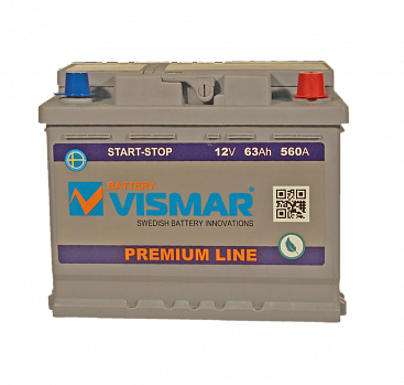 VISMAR PREMIUM 6СТ-63L (R+)-(0) 560А START-STOP 242*175*190 Батарея аккумуляторная 12 В обр.п.