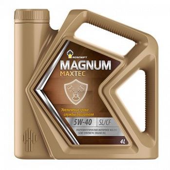РОСНЕФТЬ Magnum Maxtec 5W-40 (РНПК) SL/CF масло моторное п/синт., канистра 4 л