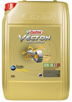 Castrol  Vecton Long Drain 10W-40 E7 масло моторное синт. для дизельных двигателей, канистра 20 л