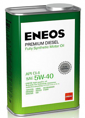 ENEOS Premium Diesil CI-4  5W40 масло моторное синт., кан.4л
