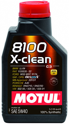 MOTUL 8100 X-clean 5W-40 C 3 SN/CF масло моторное, кан.1л