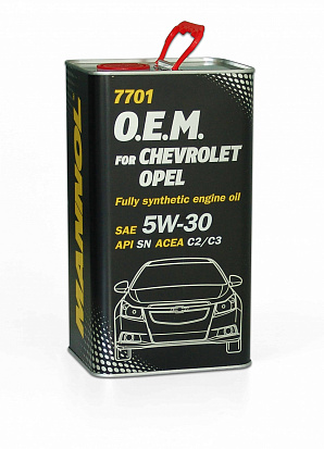 MANNOL O.E.M. CHEVROLET, OPEL 5w30 масло моторное, синт.,  металл. канистра 4л