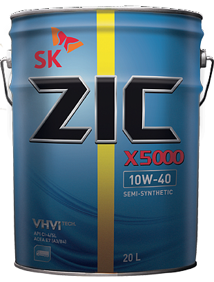 ZIC X5000 10w40 масло моторное для дизельных двигателей, п/синт., ведро 20л