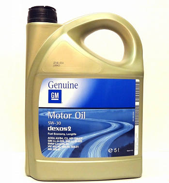 GM (Dexos2) 5W-30  (№93165557), синтетика масло моторное кан.5 л