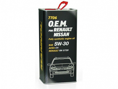MANNOL O.E.M. RENAULT, NISSAN 5w30 масло моторное, синт., металл. канистра 5л