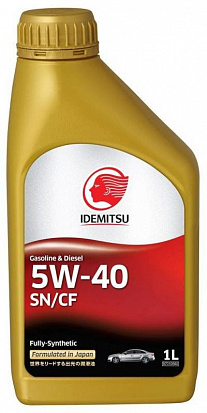 Idemitsu 30015048-724,  Масло моторное Fully-Synthetic SN/СF (Сингапур) 5W-40, канистра 1л