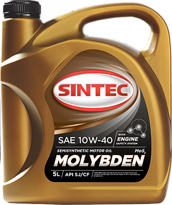 SINTEC Молибден SAE 10W-40 API SJ/CF масло моторное, п/синт., канистра 5л