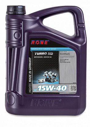 ROWE HIGHTEC TURBO HD SAE 15W-40 масло моторное, кан.5л