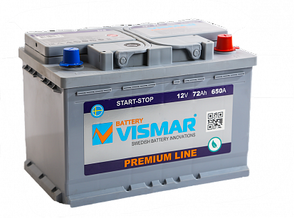 VISMAR PREMIUM 6СТ-72L (R+)-(0) 650А START-STOP 278*175*190 Батарея аккумуляторная 12 В обр.п. VISMAR PREMIUM 6СТ-72L (R+)-(0) 650А START-STOP 278*175*190 Батарея аккумуляторная 12 В обр.п.