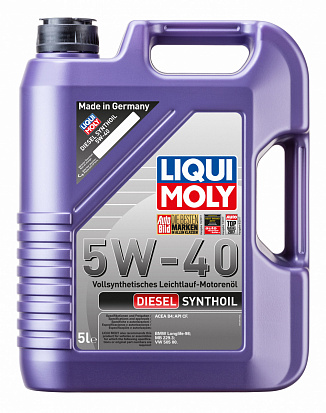 LiquiMoly Diesel Synthoil 5W-40 CF;B4 масло моторное, синт., канистра 5л