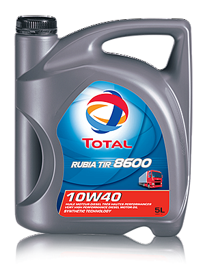 TOTAL RUBIA TIR 8600 10w40 масло моторное для дизельных двигателей, п/синт., канистра 5л
