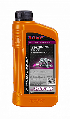 ROWE HIGHTEC TURBO HD SAE 15W-40 PLUS масло моторное, канистра 1л
