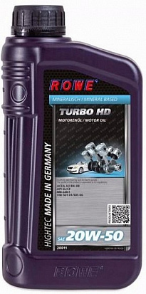 ROWE HIGHTEC TURBO HD SAE 20W-50 PLUS масло моторное, канистра 1л