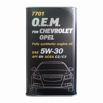 MANNOL O.E.M. CHEVROLET, OPEL 5w30 масло моторное, синт.,  металл. канистра 1л
