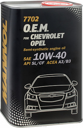 MANNOL O.E.M. CHEVROLET, OPEL 10w40 масло моторное, синт.,  металл. канистра 1л
