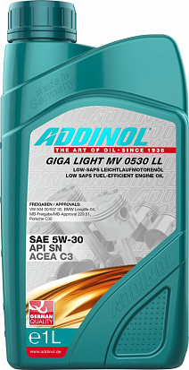 ADDINOL Giga Light MV 0530 LL 1л масло моторное синт.