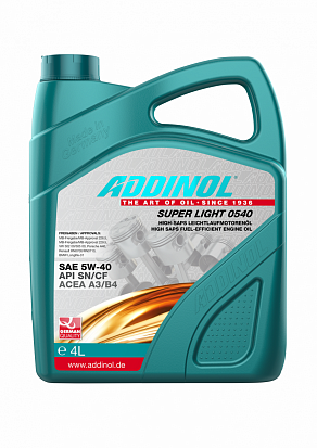 ADDINOL Super Light 0540 4 л масло моторное синт.