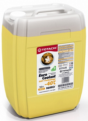 TOTACHI NIRO EURO COOLANT OAT TECHNOLOGY -40°C антифриз желтый канистра 10л TOTACHI NIRO EURO COOLANT OAT TECHNOLOGY -40°C антифриз желтый канистра 10л