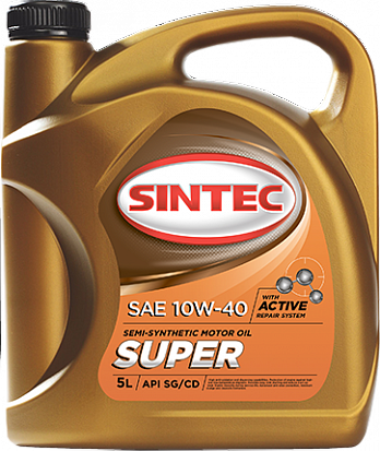 SINTEC Супер SAE 10W-40 API SG/CD масло моторное, п/синт., канистра 5л